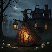 Halloween Witch Lamp, Spooky Standing Night Light, Unique Witch Statue Table Lamp for Bedroom Decoration, Perfect for Halloween Festivities