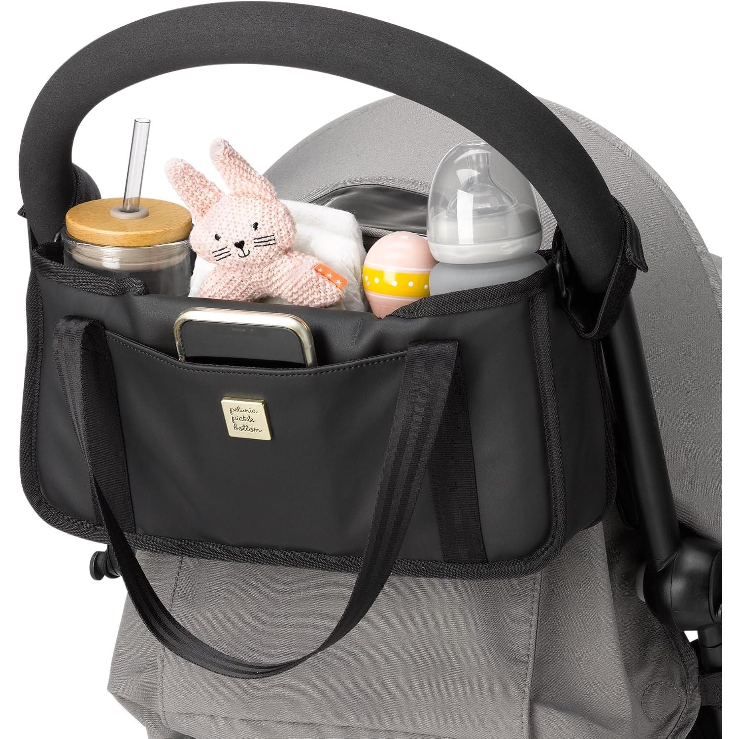Wander Stroller Caddy, Perfect for Organization, Multiple Carry Positions, Fits Most Strollers, Black - householdessential