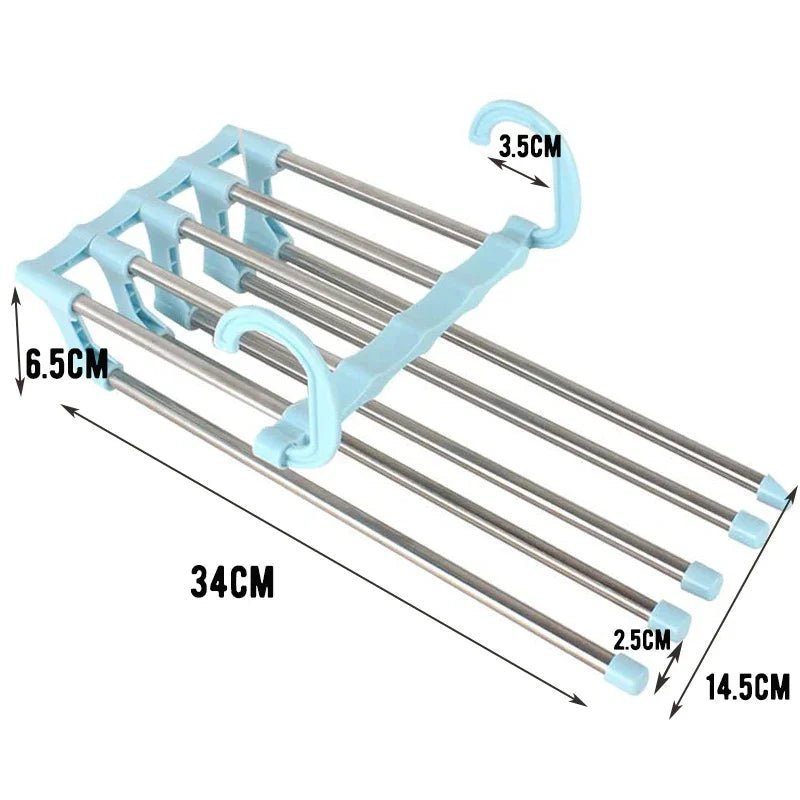 Space Saving Hanger: 5-in-1 Closet Organizer for Pants - Ultimate Pants Storage Solution - householdessential