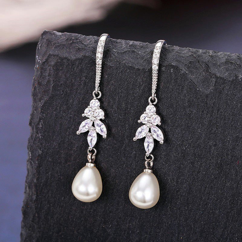 Long Pearl Earrings New Slimming Lady - householdessential
