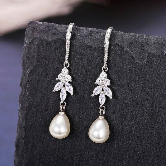 Long Pearl Earrings New Slimming Lady - householdessential