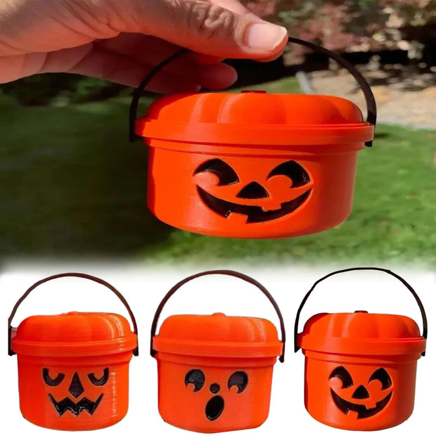 Halloween Candy Pumpkin Bucket Decorations Indoor Outdoor, Halloween Decoration Ornament Candy Container for Kids, Halloween Scary Props Decor for Home Party