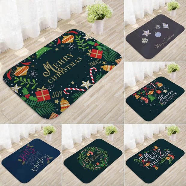 Christmas Door Mat Santa Claus Carpet Marry Christmas Decorations for Home 2024 Xmas Ornament Navidad Natal Gifts New Year 2025