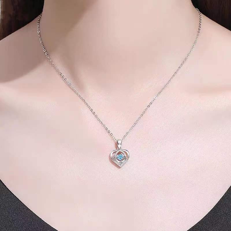Luxury Rhinestone Heart Necklace S925 Gift - householdessential