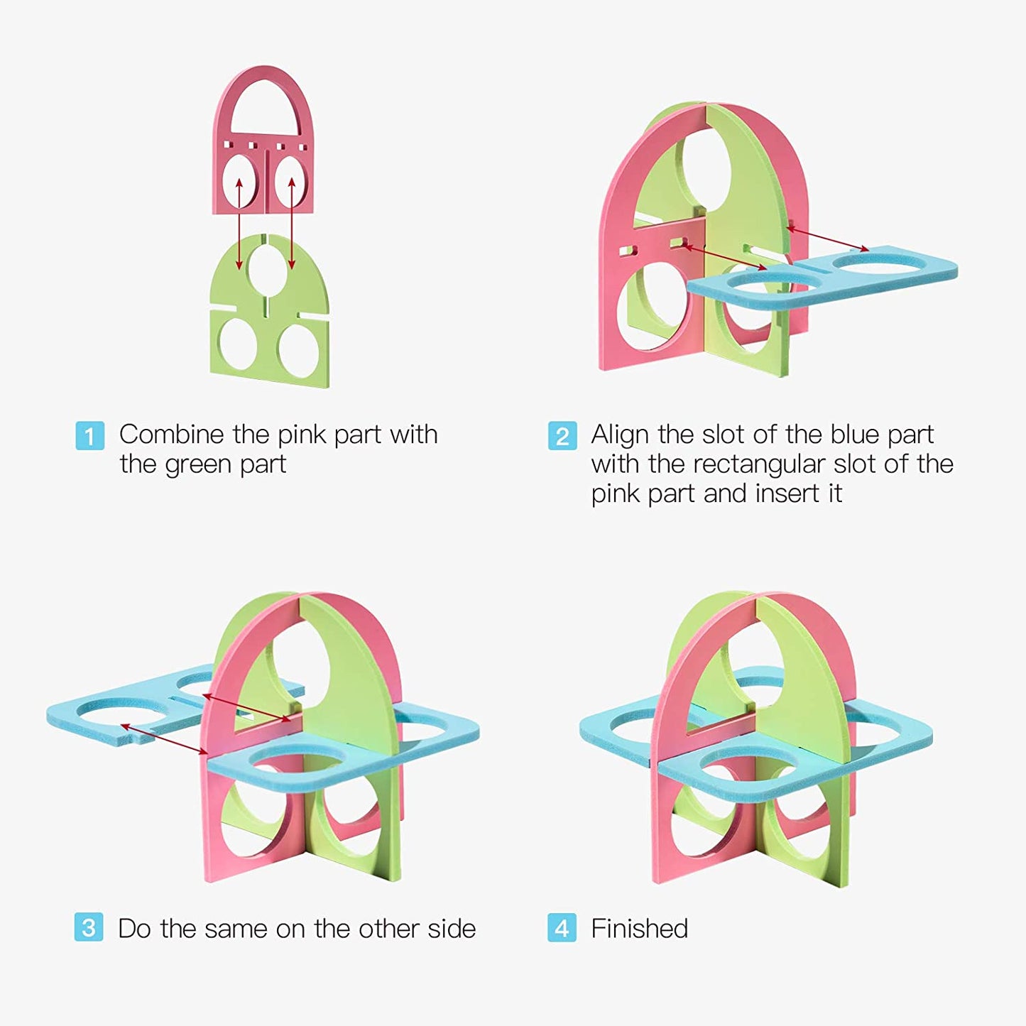 Silent Hamster Wheel Durable Chew Toys Pink Accessories Combo Pack - householdessential