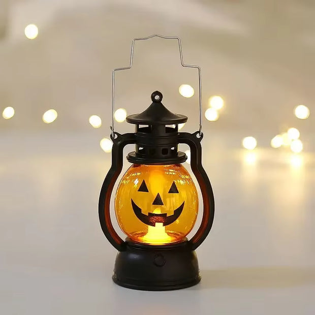 Halloween Decorations Led Candle Light Vintage Witch Castle Pumpkin Ghost Hanging LED Lantern Lamp Haloween Party Decor Supplies