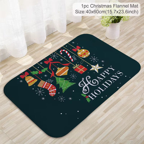 Christmas Door Mat Santa Claus Carpet Marry Christmas Decorations for Home 2024 Xmas Ornament Navidad Natal Gifts New Year 2025