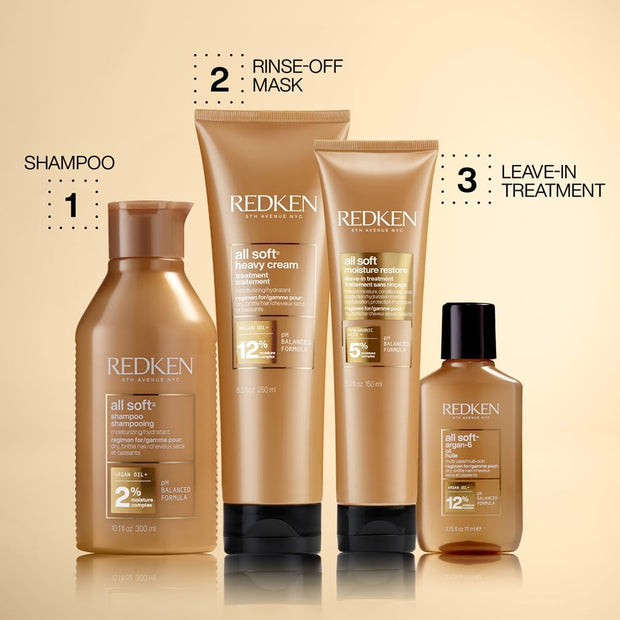 All Soft Moisture Restore, Leave in Conditioning Moisture Boost Treatment, for Dry Hair, with Hyaluronic Acid, Hydrates and Adds Definition and Shine, 150 Ml