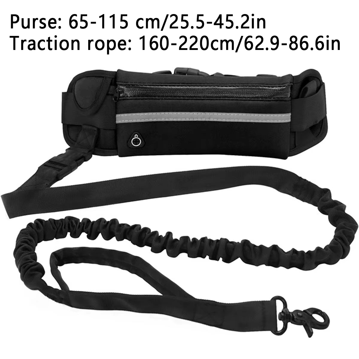 Adjustable Reflective Running Leash with Waist Bag - Hands Free Dog Leash Belt - householdessential