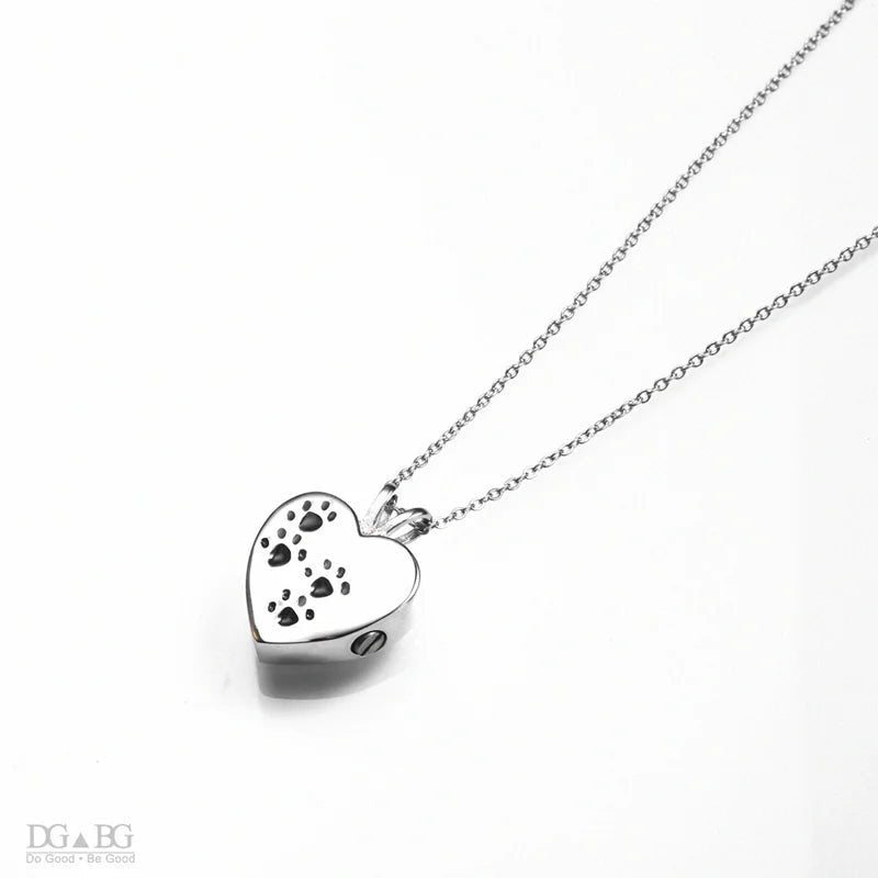 Titanium Steel Pet Urn Heart Shaped Locket Pet Cremation Jewellery - householdessential