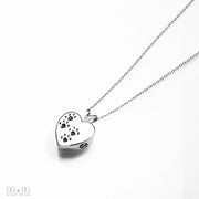 Keepsake Heart Pet Urn Titanium Steel Openable Locket Dog Caskets Cat Memorials Pendant Ash Cremation Holder Paw Print Necklace