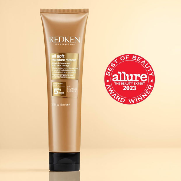 All Soft Moisture Restore, Leave in Conditioning Moisture Boost Treatment, for Dry Hair, with Hyaluronic Acid, Hydrates and Adds Definition and Shine, 150 Ml