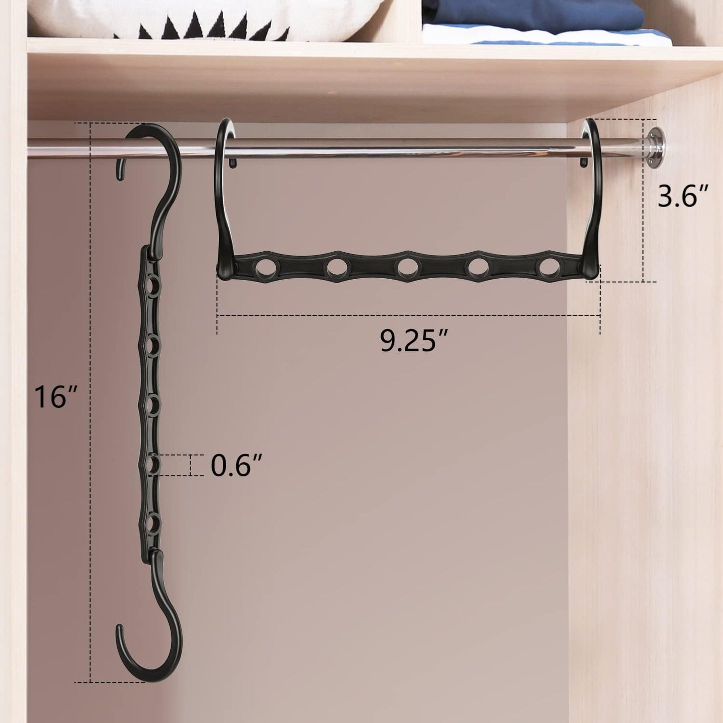 6 Pack Space Saving Closet Hangers, Dorm Room Organizer Essentials - householdessential