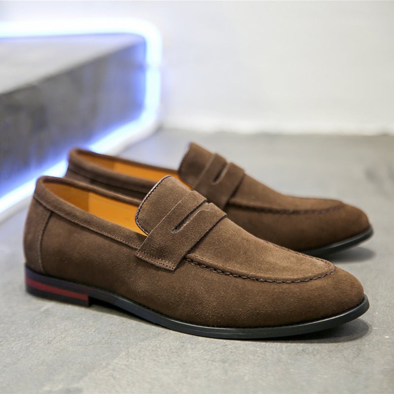 Lazy Shoes Nubuck Leather Men Casual - householdessential