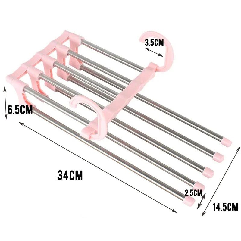 Space Saving Hanger: 5-in-1 Closet Organizer for Pants - Ultimate Pants Storage Solution - householdessential