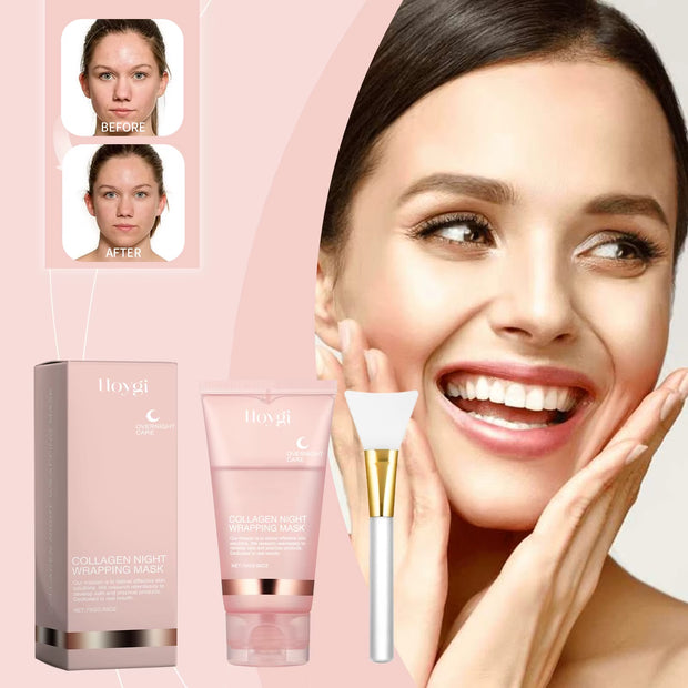 Collagen Peel off Facial Mask Gently Cleansing Deeply Hydrating Moisturizing Night Wrapping Face Mask Korean Skin Care Cream