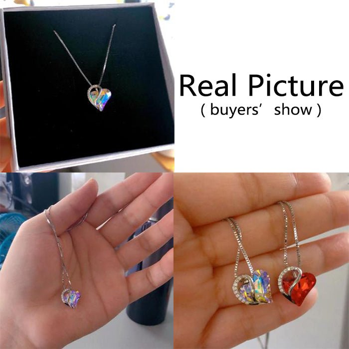 925 Sliver Heart Shaped Geometric Necklace Jewelry Women's Clavicle Chain Valentine's Mothers Day Gift - householdessential