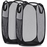 Large Laundry Basket Collapsible Mesh Pop up Laundry Hamper Side Pocket Breathable Clothes Storage Laundry Storage Organization