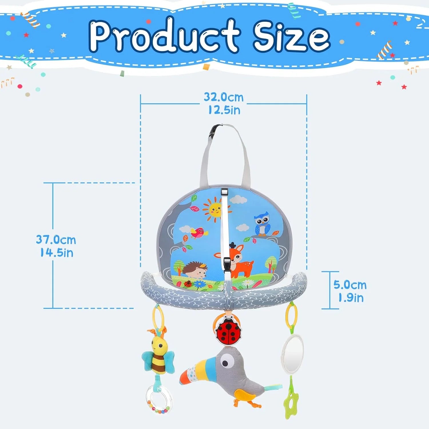 Adjustable Infant Car Seat Toys: Sensory Hanging Toy for Babies on the Go - householdessential
