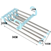 Adjustable Multiple Fold Pants Hangers Pants Rack Hangers for Pants Clothes Organizer Hangers save Wardrobe Space Bedroom Closet