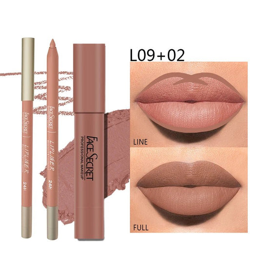 Matte Lipliner&Lipstick Set,Waterproof， Long Lasting Lip Makeup, Soft Matte Color Rendering,Women'S Makeup Cosmetics - householdessential