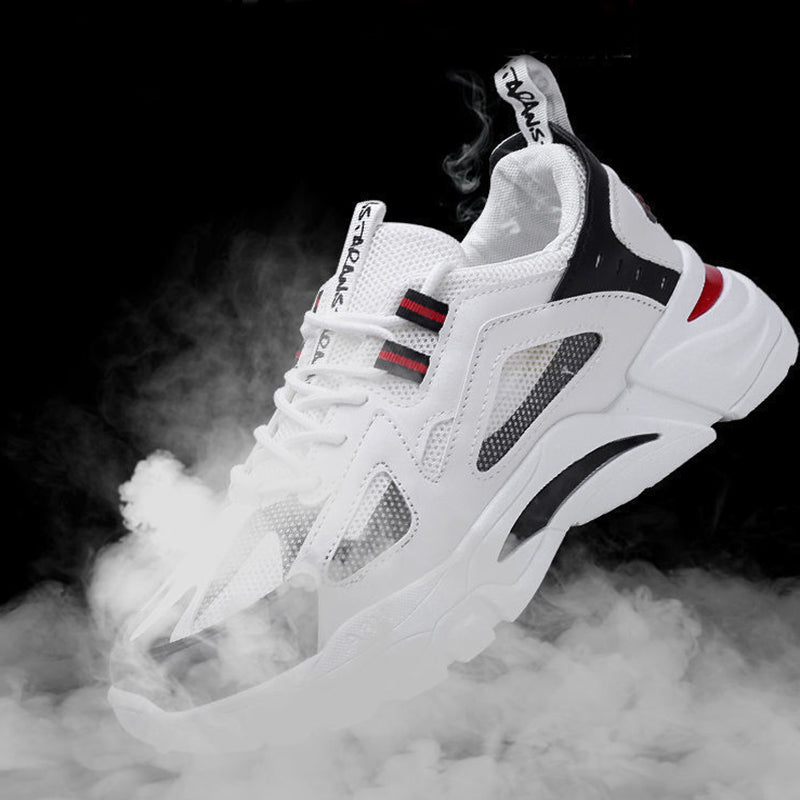 White Sneakers Men Non Slip Walking Running Shoes Sports - householdessential