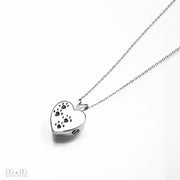 Keepsake Heart Pet Urn Titanium Steel Openable Locket Dog Caskets Cat Memorials Pendant Ash Cremation Holder Paw Print Necklace