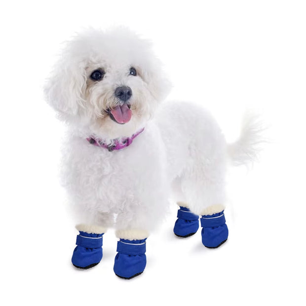 4Pcs Pet Dog Shoes Waterproof Winter Dog Boots Socks Anti-Slip Puppy Cat Rain Snow Booties Footwear for Small Dogs Chihuahua