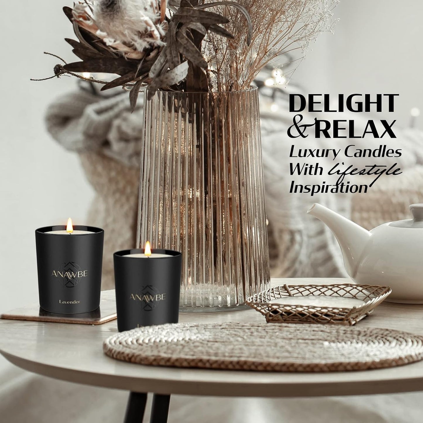 Aromatherapy Candle Set - 8 Fragrances in Gift Box, Long Lasting Candles for Women - householdessential