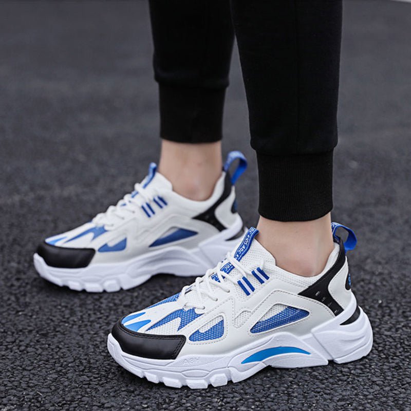 White Sneakers Men Non Slip Walking Running Shoes Sports - householdessential