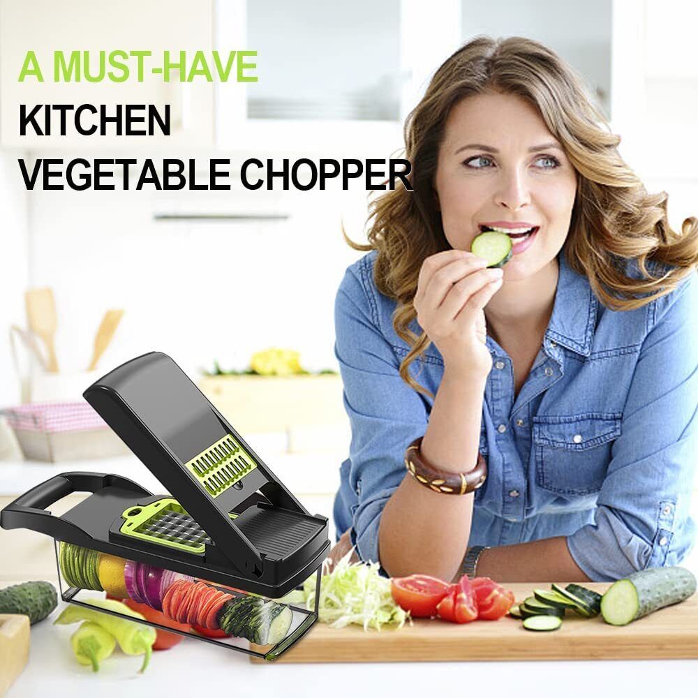 16 In 1 Vegetable Chopper, Salad Fruit Vegetable Food Chopper Slicer Peeler - householdessential
