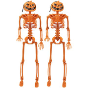 2Pcs 15" Halloween Pumpkin Skeleton for Yard Garden Props Halloween Party Decor