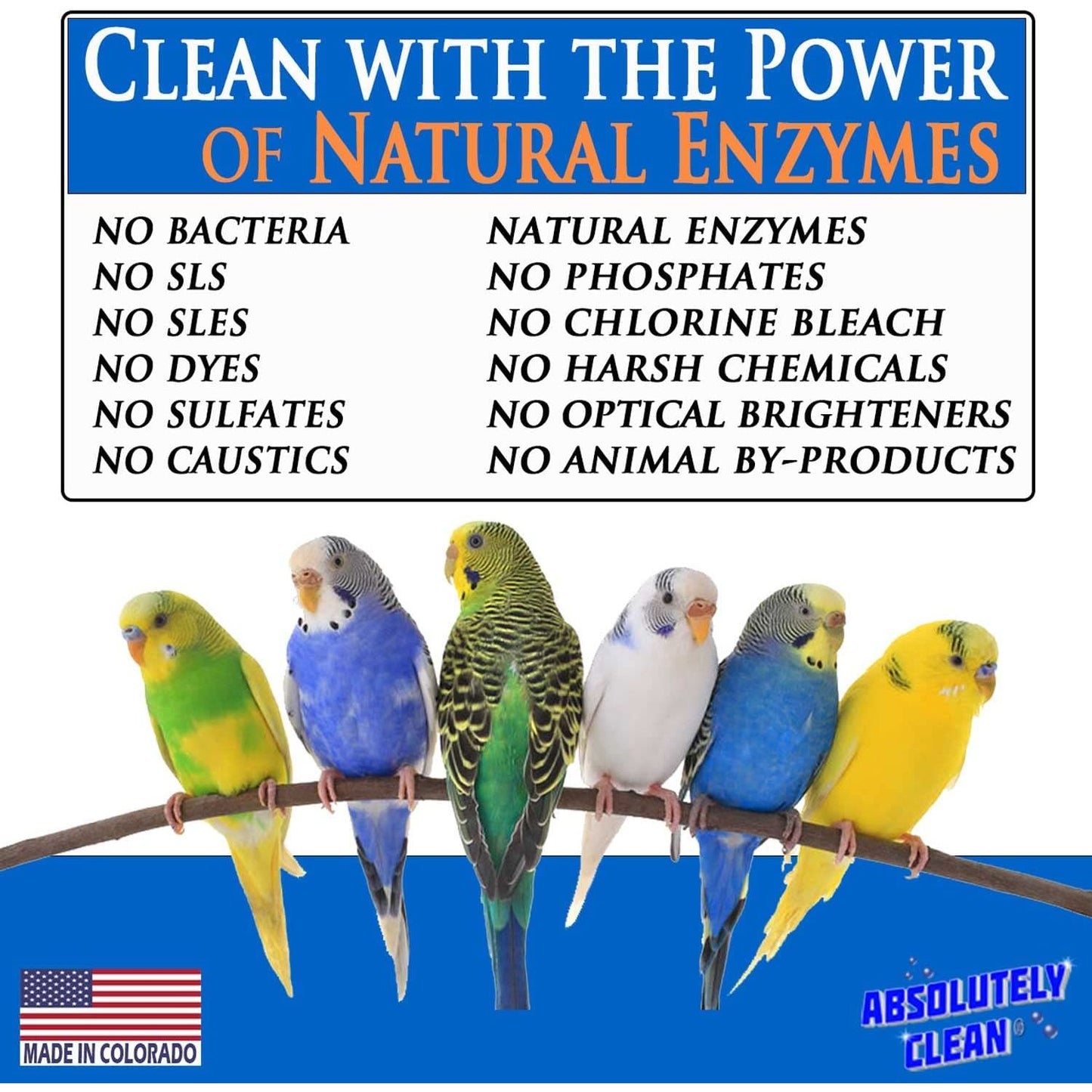Premium Bird Cage Cleaner Spray - Powerful Natural Enzyme Formula - householdessential