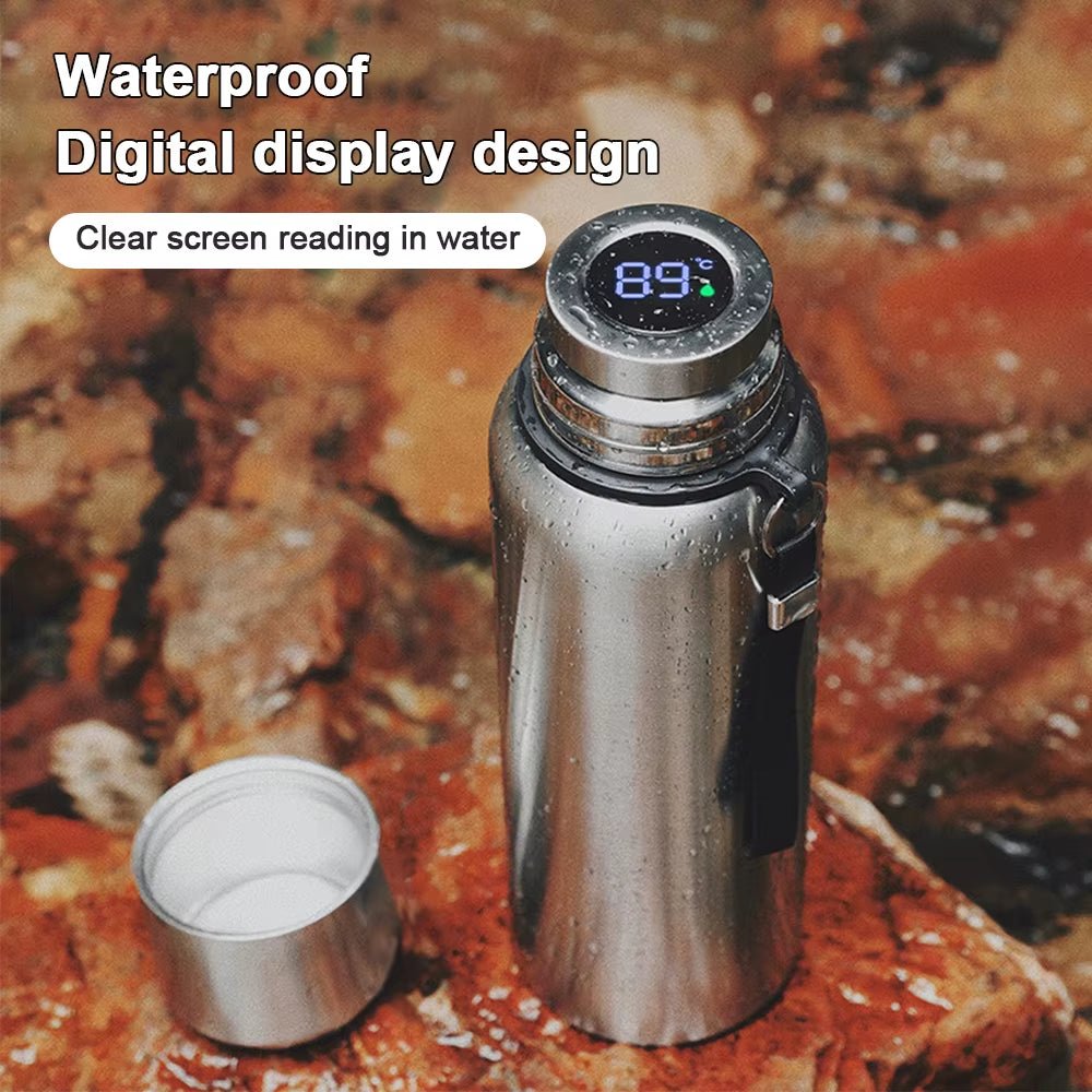 Smart LED Thermos Bottle Stainless Steel Vacuum Flask Outdoor Water Bottle - householdessential