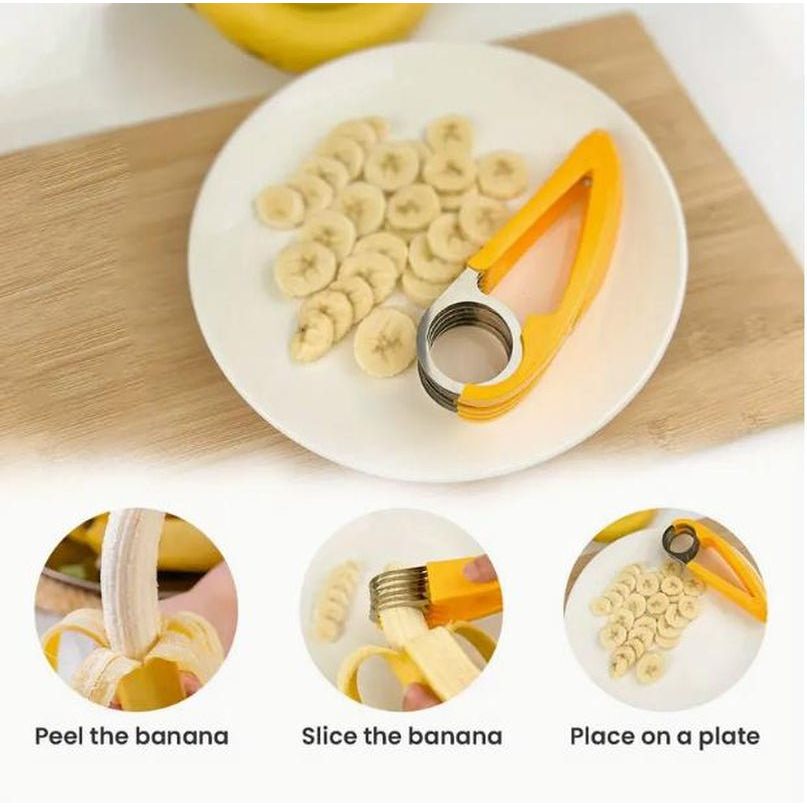 Creative PP Banana Slicer, Banana Fruit Splitter, Ham Sausage Cutter, Fruit Salad Slicer - householdessential