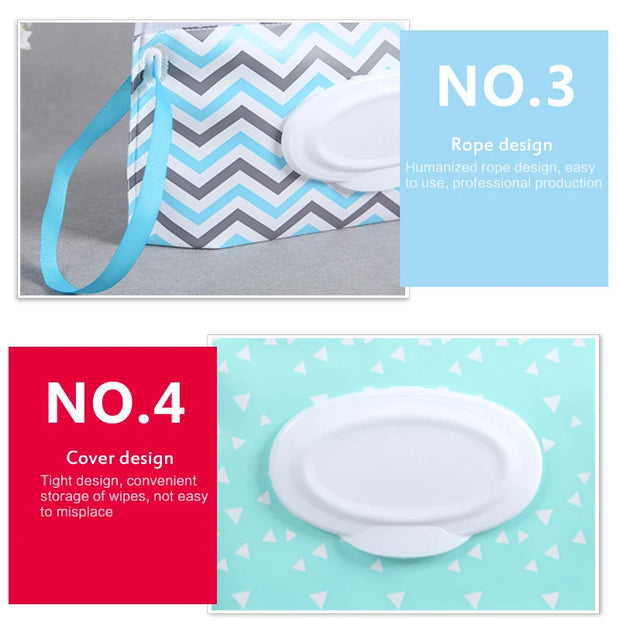 New Portable Baby Wipes Box Eco-Friendly Reusable Organizer anti Dust Storage Box for Baby Kids Clamshell Snap Wipe Container