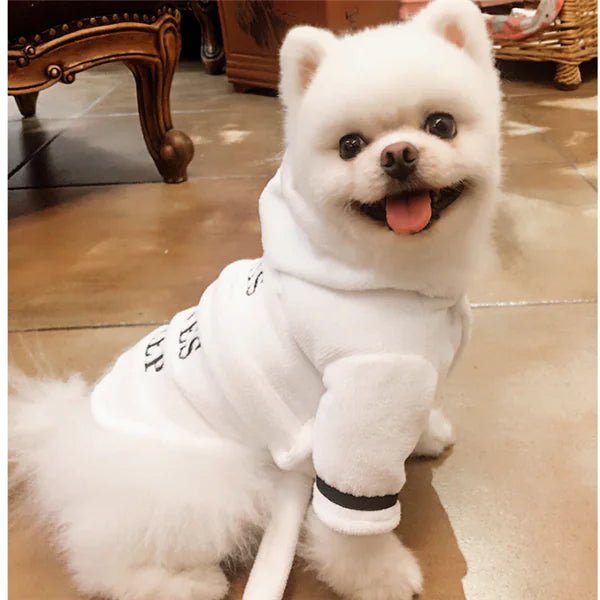 Hooded Pajamas Dog Bathrobe - White Dog Clothing - householdessential
