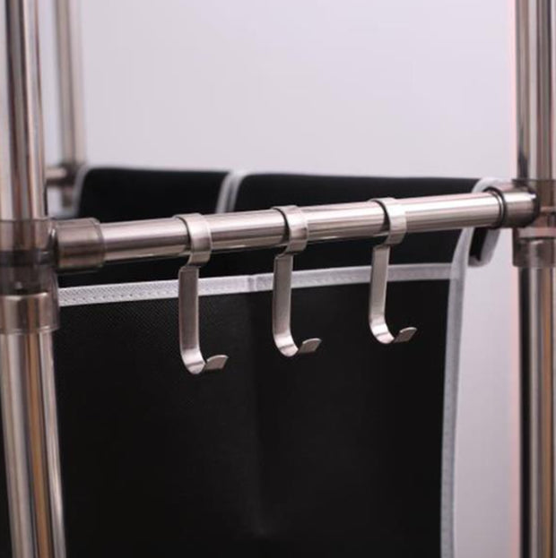 Laundry Basket 3-Tier Laundry Sorter with 4 Removable Bags for Organizing Clothes, Laundry, Light Laundry, Dark Laundry, 3 Hooks