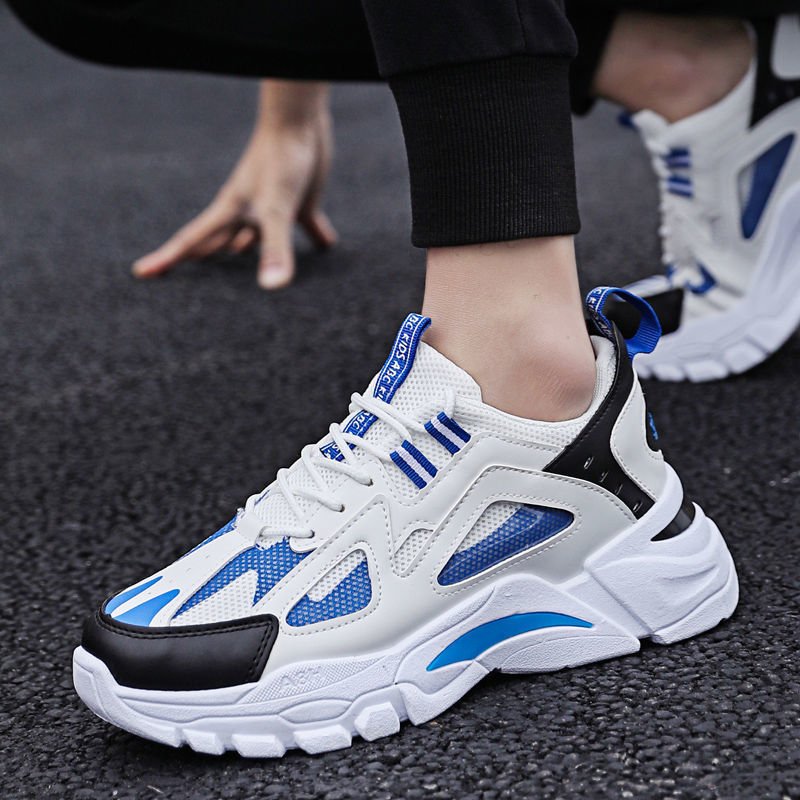 White Sneakers Men Non Slip Walking Running Shoes Sports - householdessential