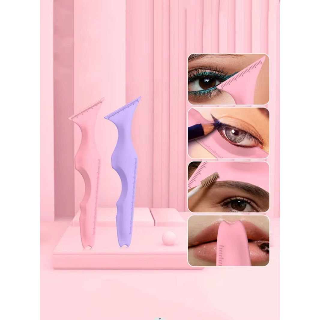 1PS Make - Up Tools for Eyeliner Eyelashes, Lipstick Silicone Beauty Ruler Make - Up Aids - householdessential