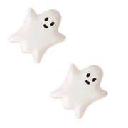 Upgraded Halloween Ceramic Ghost Plate 5"X4",Reusable Halloween Plate for Everything from Desserts, Salads, Snacks, Candy, Appetizers and More (Pack of 2)