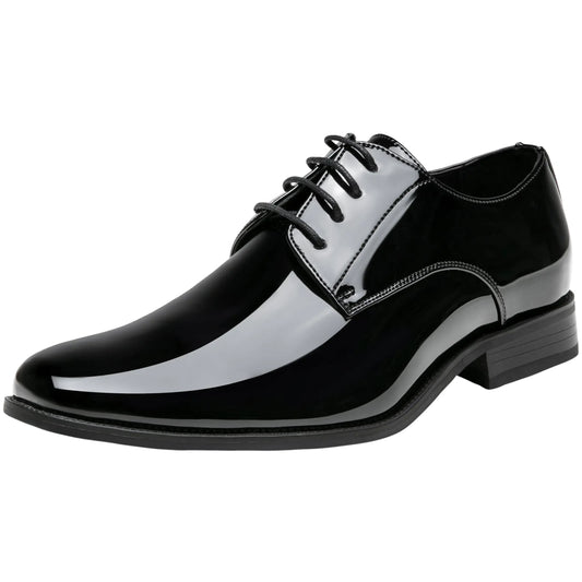 Classic Mens Patent Leather Tuxedo Oxford Business Shoes - householdessential