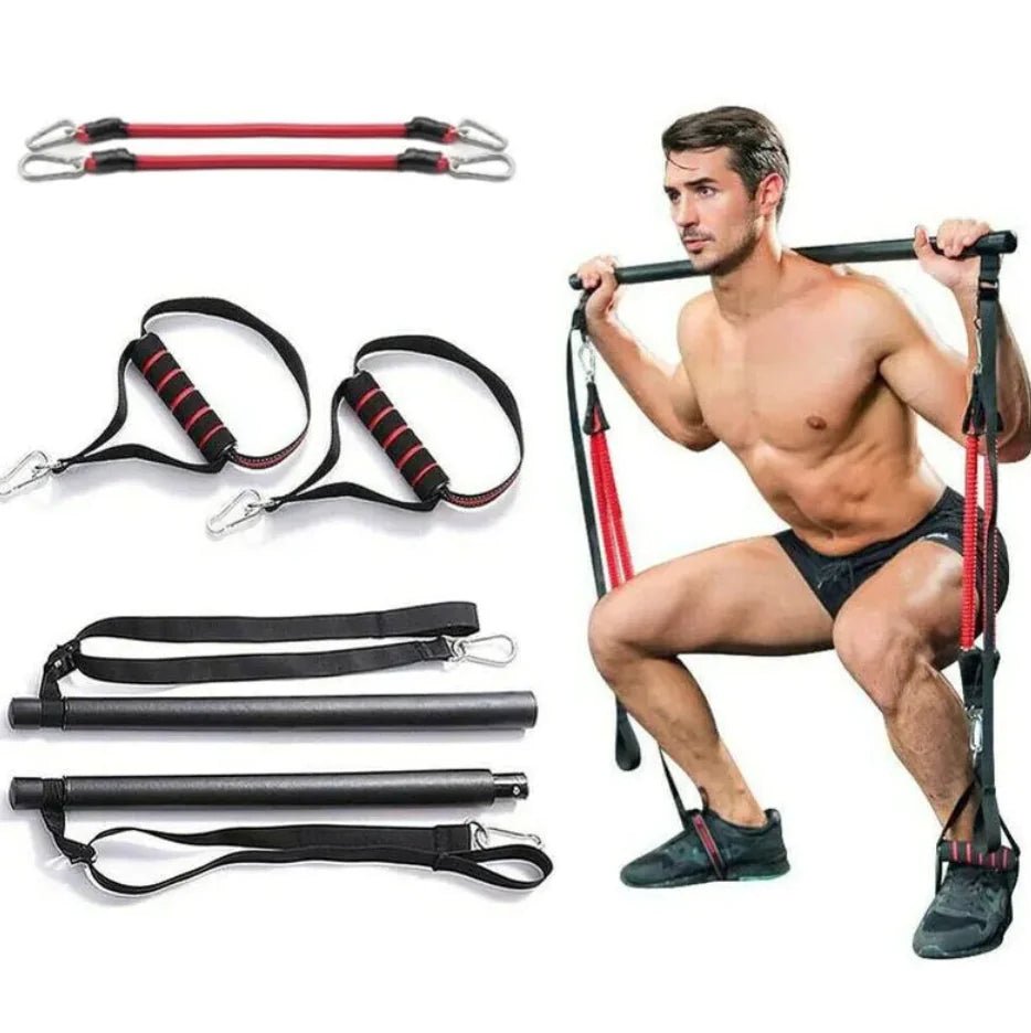 Pilates Bar Kit with Resistance Bands - householdessential