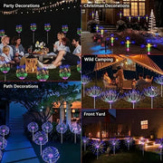 LED Solar Ground Fireworks Lanterns with Colorful Lights