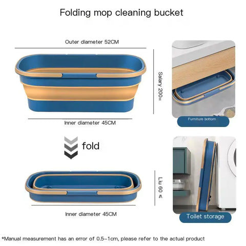Double Handle Household Mop Bucket for Cleaning