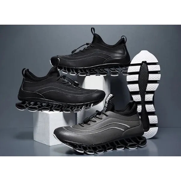 Leather Blade Sports Shoes, Casual Running Shoes for Men - householdessential