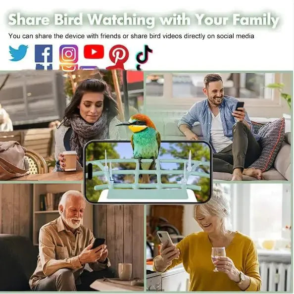 Solar - Powered Waterproof Bird Feeder with Camera - householdessential