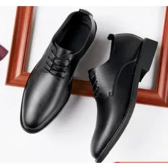 Lace - up Leather Shoes for Young Men - householdessential