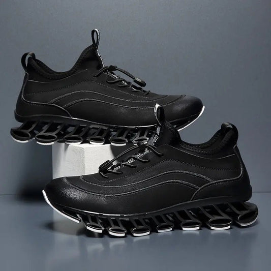 Leather Blade Sports Shoes, Casual Running Shoes for Men - householdessential