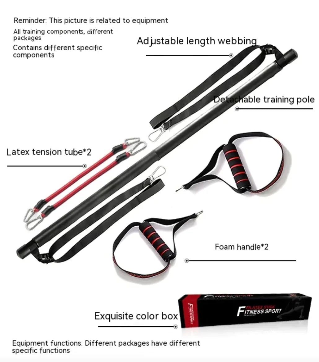 Pilates Bar Kit with Resistance Bands - householdessential